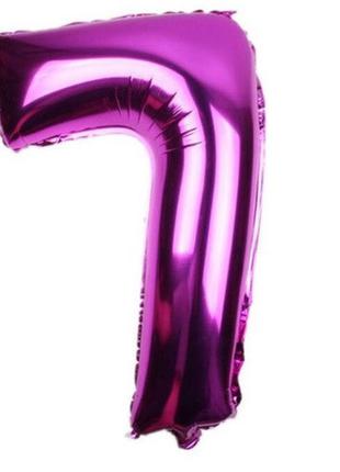 Шарик цифра 7 фольгированная 32 дюйма бургунди