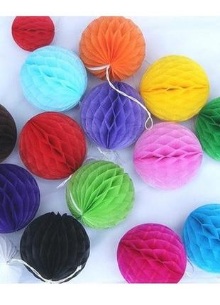 Шар бумажный "соты" - 5см малиновый