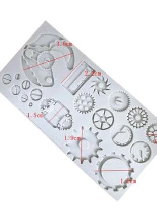Молд кондитерський "стімпанк механізми" - розмір молдовського 11,5*6см, силікон3 фото