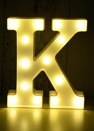 Объемная буква к led маленькая 16 на 14 см красный