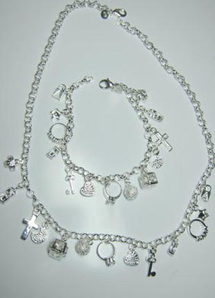 Намисто і браслет з покриттям срібла 925 проби.