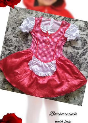 Сукня червоної шапочки 6-8 льон