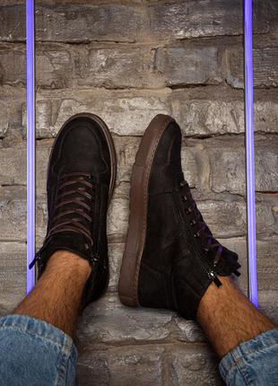 ✔️мужские ботинки коричнево- черные "step"