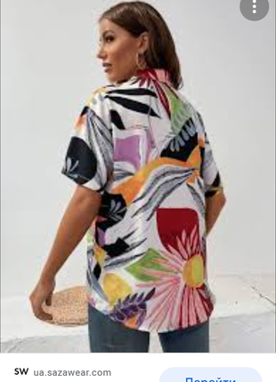 Рубашка унисекс с цветочным принтом2 фото