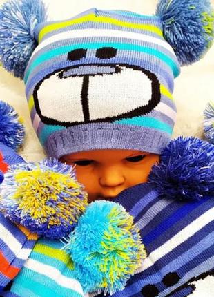 Детская шапка с мишкой, одинарная