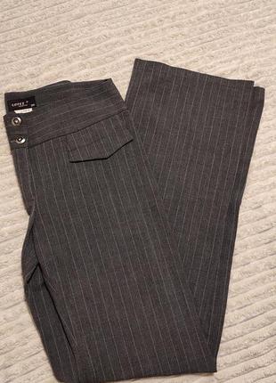 Классические брюки lopez, палаццо, 36, размер xs, s, прямые брюки в полоску, высокая посадка