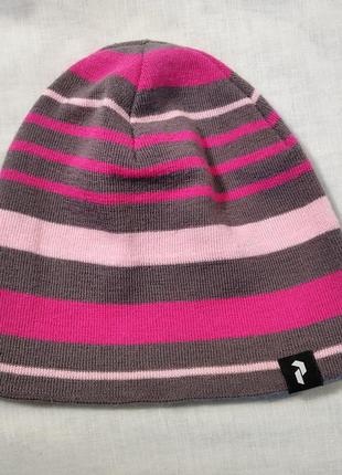 Стильна тепла шапка біні в смужку унісекс від peak performance.