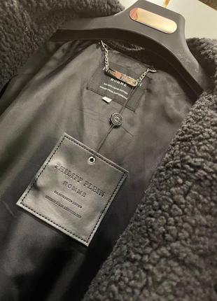 Шубка чорна еко шкіра преміум в стилі philipp plein❣️