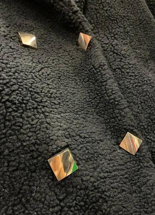 Шубка чорна еко шкіра преміум в стилі philipp plein❣️