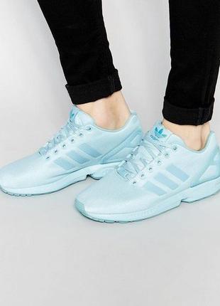 Кроссовки голубые adidas originals zx flux sneakers  aq3100 37-38р