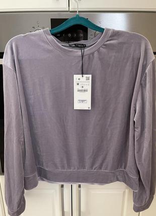 Zara светр, пуловер, світшот, плюшевий, велюровий1 фото