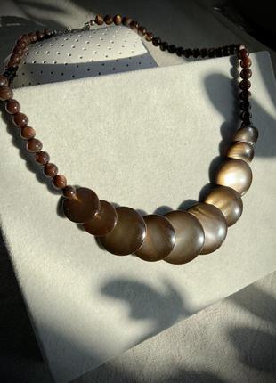 Ожерелье япония cordier натуральный перламутр цвет коричневый маркировка ретро