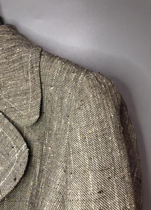 Escada шерстяной шёлковый жакет пиджак пальто букле классический бежевый серый твид6 фото