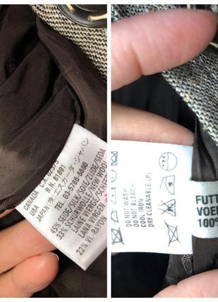 Escada шерстяной шёлковый жакет пиджак пальто букле классический бежевый серый твид8 фото