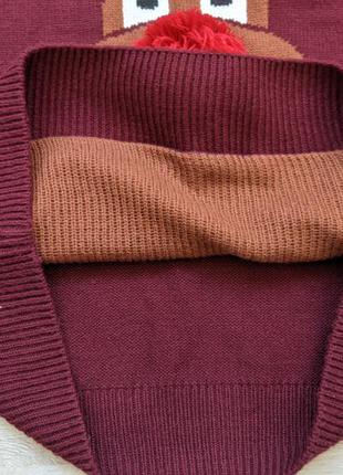 Тёплый зимний свитер next новогодний свитер принт олень для фотосессии4 фото