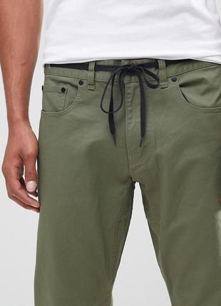 Мужские, оригинальные штаны nike cotton ftm 5 pocket chinos in green8 фото