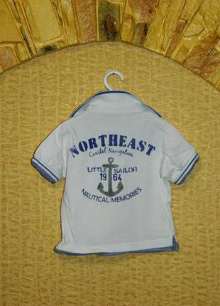 12 мес. детская футболка на мальчика в морском стиле имитация с рубашкой little polo2 фото