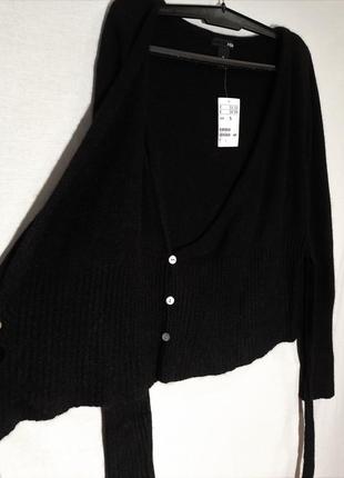 Шерстяная ангоровая кофта свитер джемпер на запах с завязками сбоку5 фото