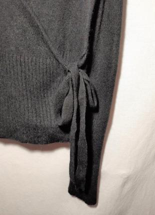 Шерстяная ангоровая кофта свитер джемпер на запах с завязками сбоку3 фото