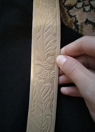 Винтаж бежевый кожаный ремень большой размер ручная работа
