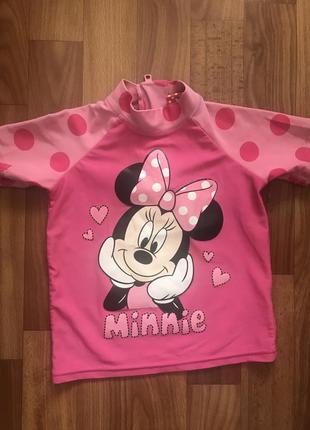 Солнцезащитная футболка, гидрофутболка для плавания disney mini, 6-9 месяцев