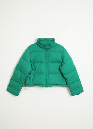 Зелёная дутая куртка3 фото