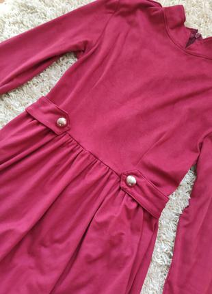 Сукня платье плаття замш бордо вишневий2 фото