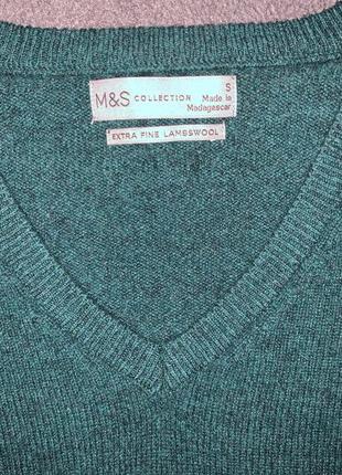 Продаю вовняної зелений светр, пуловер marks & spencer3 фото
