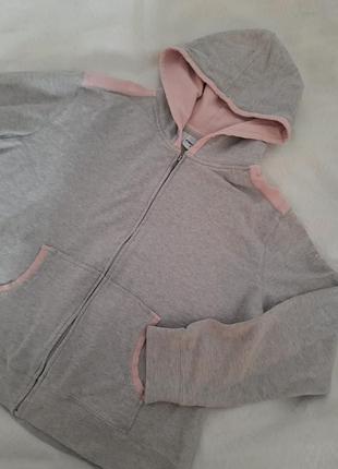 Кофта - свитшот серо розовая