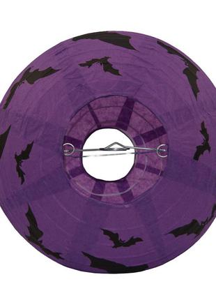 Декор подвесной на хэллоуин фиолетовый бумажный шар на хэллоуин2 фото