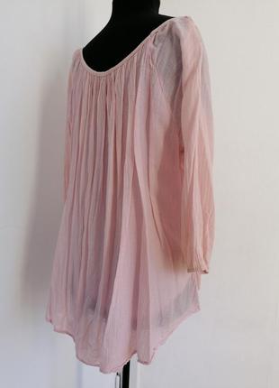 Блуза марлевка на подкладке пыльная роза цвет6 фото