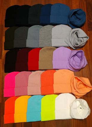 Комплект в'язана шапка з снудом унісекс пудра (ніжно-рожевий) (26 кольорів)8 фото