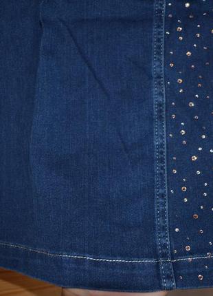 Роскошная джинсовая юбка sassofono с камнями и богатым декором!7 фото