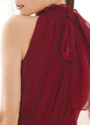 Элегантное платье из шифона цвет: винный. размер s-l (44-48 укр)2 фото