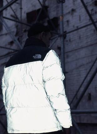 Зимний пуховик tnf 700 grey reflective рефлектив