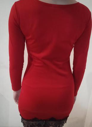 Сукня червоне з мереживом van gils2 фото