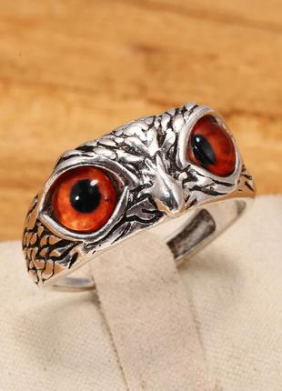 Крутое кольцо сова совушка со следящим взглядом унисекс1 фото