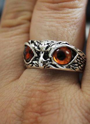 Крутое кольцо сова совушка со следящим взглядом унисекс6 фото