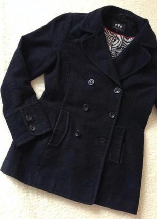 Стильное классическое черное пальто с италии, хлопок