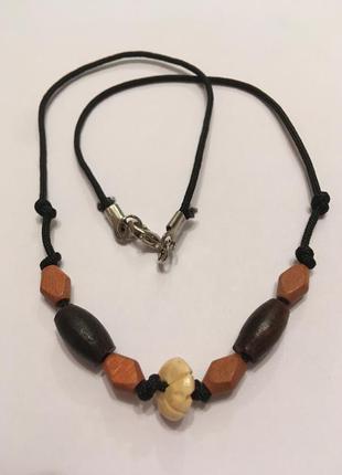 Колье винтаж дерево