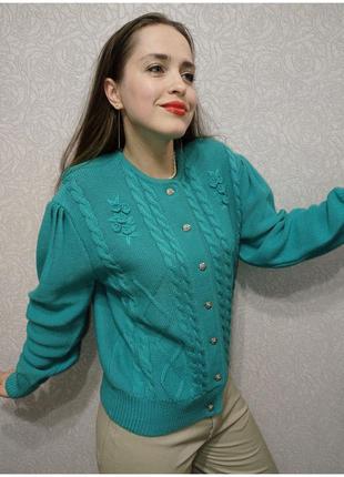 Ermeco international кофта винтаж австрия шерсть акрил рукава буфы.6 фото