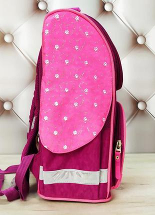 Каркасный школьный рюкзак для девочки bagland с ортопедической спинкой малинового цвета с подсветкой 12 л.5 фото