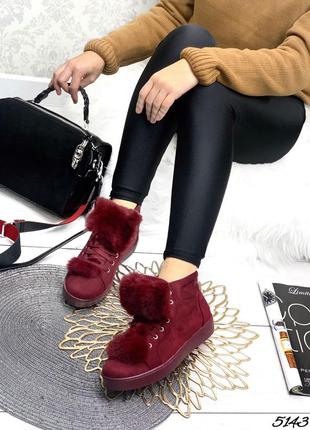 ❌sale❤🍁ботинки в искусственной замше с натуральным кроликом польша👑