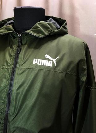 Чоловіча вітровка спортивна кольору хакі "puma"4 фото