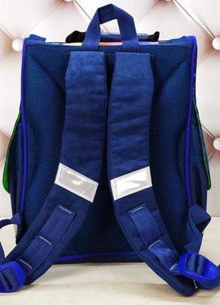Рюкзак школьный каркасный для мальчика с фонариками синий с абстрактным рисунком bagland 12 л.5 фото