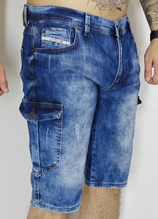 Мужские джинсовые шорты с карманами2 фото