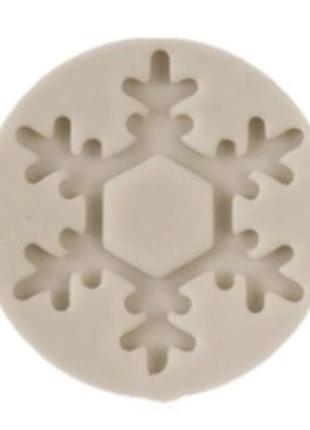 Молд силикон "снежинка" - диаметр молда 4см, серый