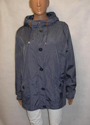 Легкая куртка плащ с капюшоном dash красивого серо-синего оттенка  размер uk18/ eur44-46 наш 50-52 р1 фото