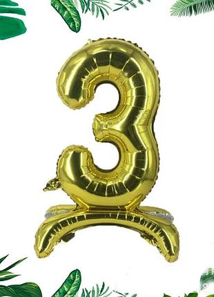 Куля цифра " 3 " золото , на підставці ( тривимірний ) , 80 див.
