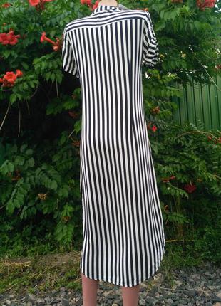 Сукня сорочка в смужку штапель туреччина7 фото